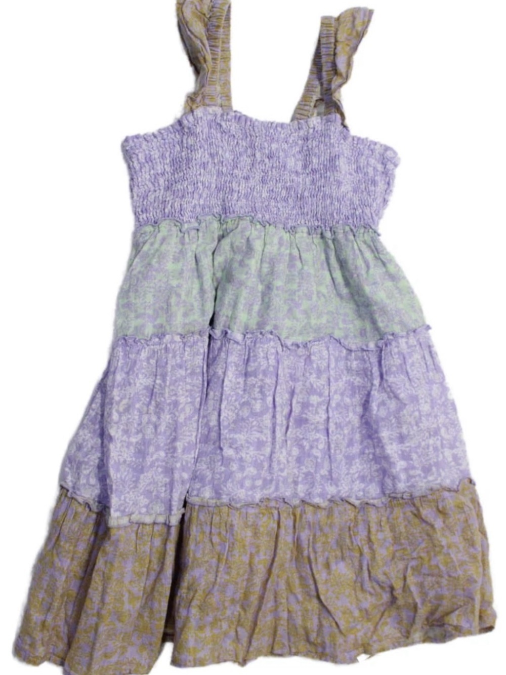 Roller Rabbit Lavender and Sage Tiered Sundress with Tan Straps